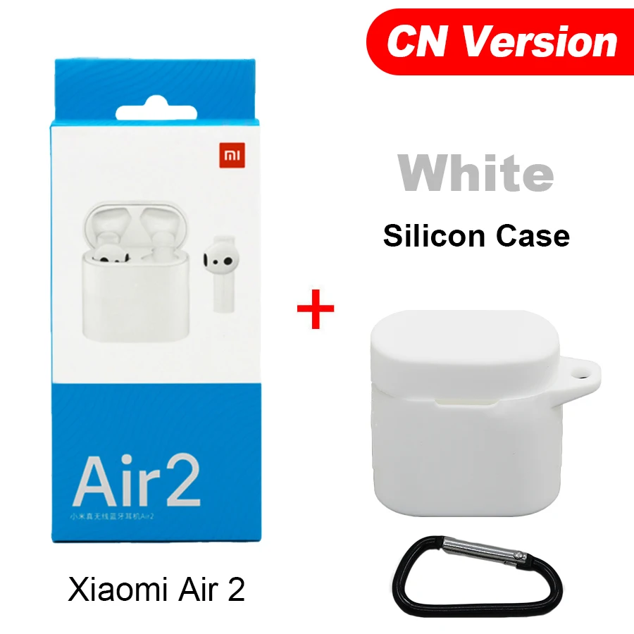 CN N White Case Оригинальные беспроводные наушники Xiao mi Air 2 TWS Airdots Pro 2 mi Air 1 True ENC Bluetooth 5 Tap управление голосом LHDC Dyna mi c - Color: CN N White Case