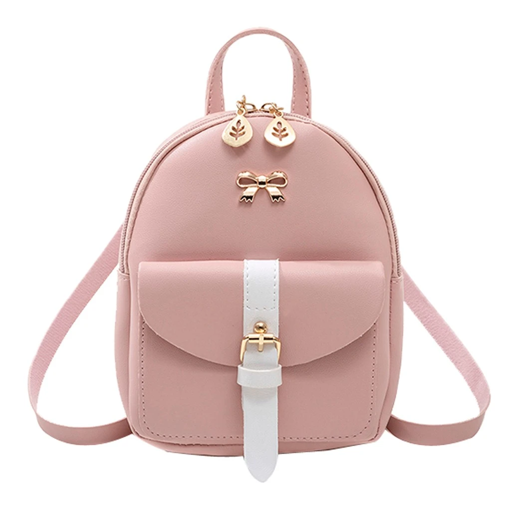 trendy laptop backpacks Women's Mini Backpack Luxury PU Leather Kawaii Backpack Cute Graceful Bagpack Small School Bags for Girls Bow-knot Leaf Hollow Stylish Backpacks best of sale 