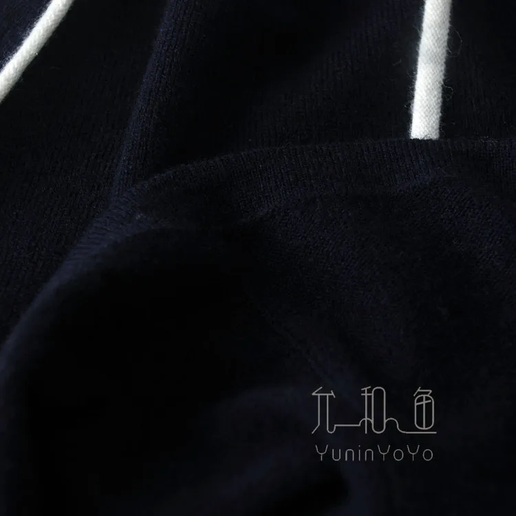 YUNINYOYO осеннее и зимнее кашемировое и шерстяное женское платье с тяжелой ручной отделкой сплошными геометрическими полосками~ Высокое качество