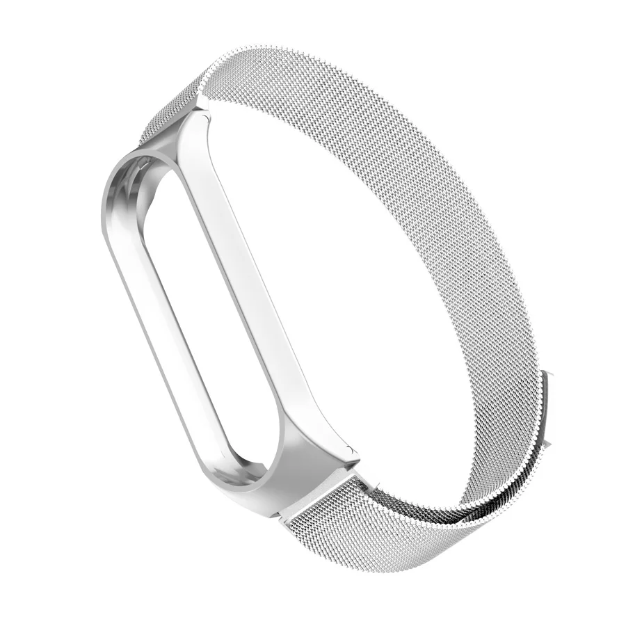 Mi Band 4 3 металлический ремешок из нержавеющей стали для Xiaomi mi Band 4 3 Ремешок Браслет mi band 4 3 Siliver/Balck магнитная пряжка