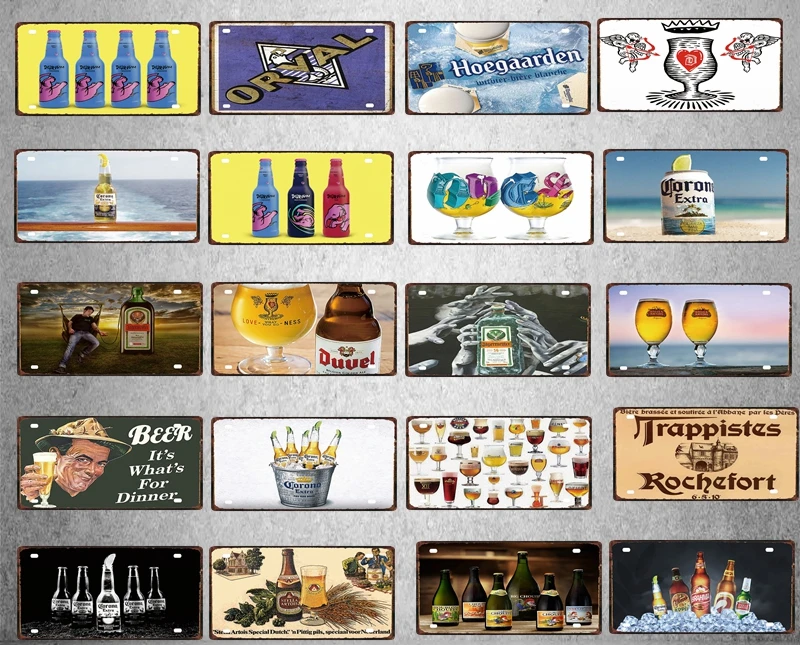 

Belgian Beer License Plate Number Plaque Tin Sign Wall Pub Shop Home Garage Art Decor Car Metal Poster 30X15CM DC-0274A
