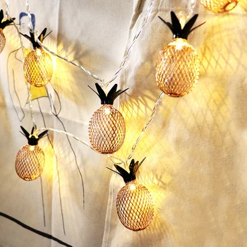

Christmas Tree Ornaments Led Light Pineapple Fruit Lantern Christmas Rattan Wedding Decoration Tropical Party supplies