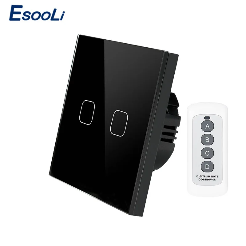 Option 2 Esooli сенсорный выключатель 1 2 банды 1 способ беспроводной пульт дистанционного управления светодиодный индикатор-переключатель для RF433 умный дом сенсорный переключатель - Цвет: Option 2