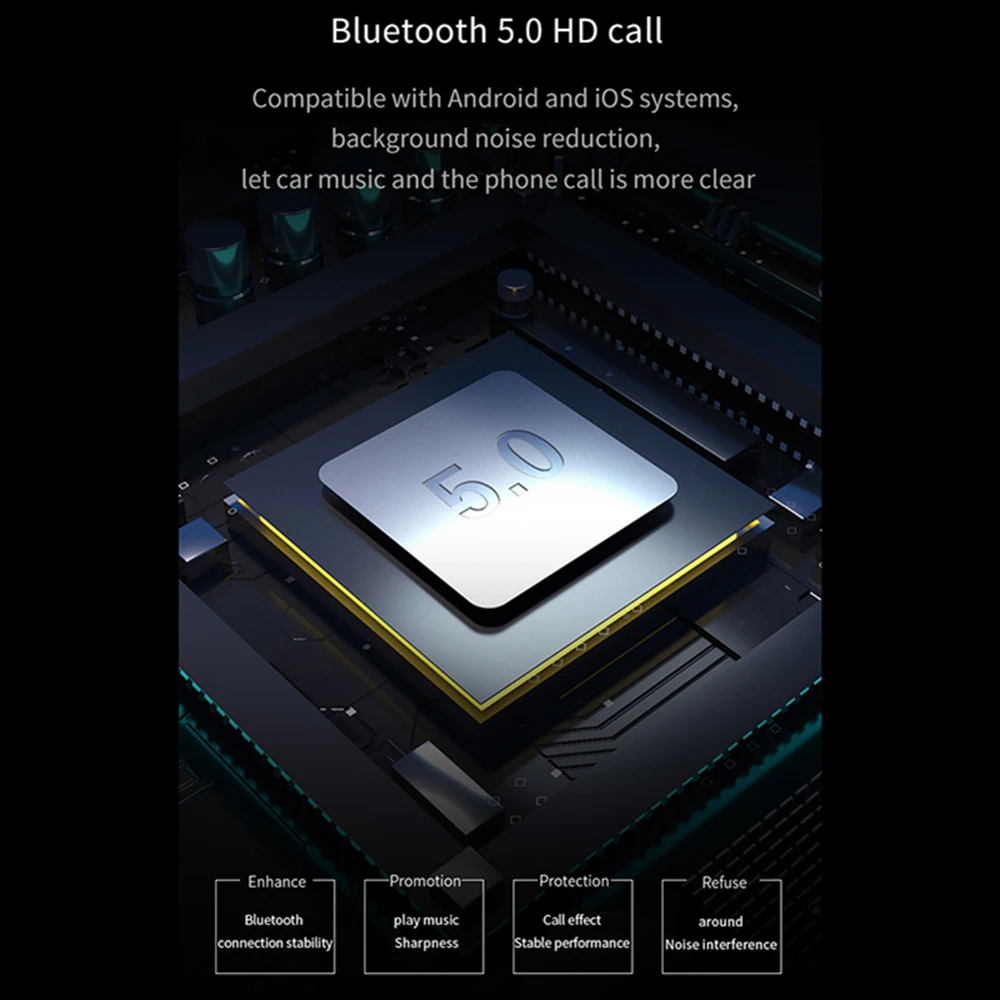 Bluetooth 5,0 fm-передатчик Автомобильный MP3-плеер адаптер батарея напряжение снижение шума TF карта hands-free Dual USB зарядное устройство
