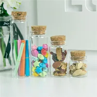 20ml 50ml 65ml 90ml Glass Bottles for Weding Holiday Decoration Christmas Gift Empty Jars Crafts Bottles 24pcs 1