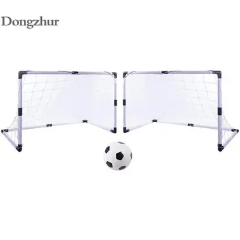 

2pc/set DIY Portable Football Soccer Goal Net With Soccer Ball Pump Kids Mini Football Gate Toy Sport For Children Kids