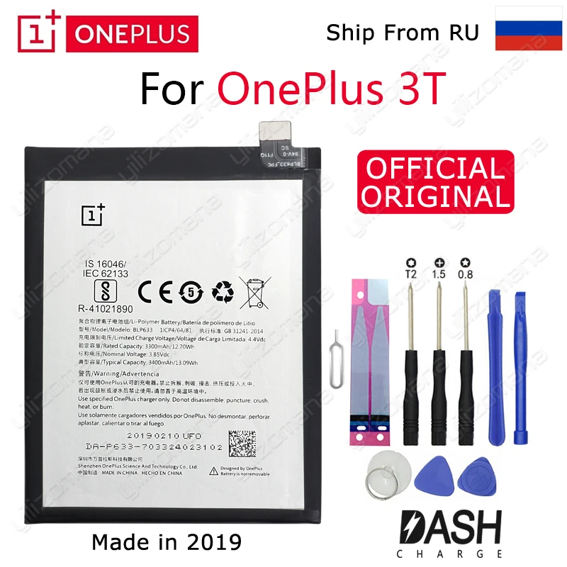 ONE PLUS аккумулятор для телефона BLP633 для OnePlus 1+ 3T 3 5T 2 1 BLP571 BLP597 BLP613 BLP637 Сменные Аккумуляторы Бесплатные инструменты - Цвет: For OnePlus 3T