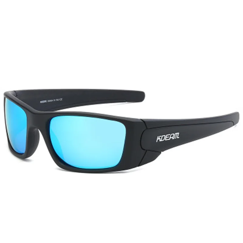 KDEAM Unisex Rectangular Polarized Sunglasses for Men TR90 Frame Fashion Square Fishing Eyewear Outdoor Sports Sun Glasses UV - Цвет линз: C5 Blue Mirror
