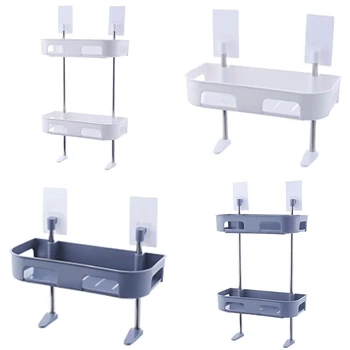 

1PCS Portable Multifunctional Bathroom Toilet Shelf Plastic Multilayer Multi-functional Sucker Bathroom Shelf Rack