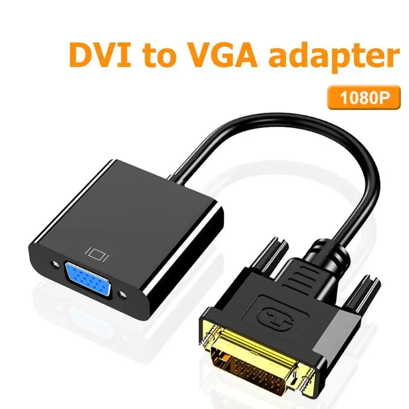 Без привода DVI в VGA Кабель-адаптер HD 1080P 25 Pin конвертер «Папа-мама» ABS пластик PC HDTV электронные аксессуары