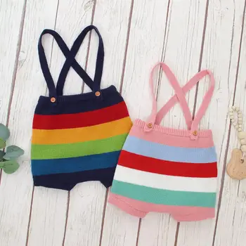 

Baby Rompers Sleeveless Newborn Boys Girls Stripes Jumpsuits Sunsuits Fashion Back Cross Infant Kids Overalls One Pieces Clothes