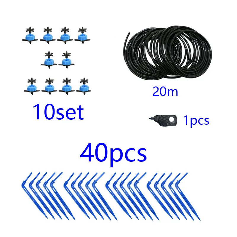 8L капельниц капельная система излучатель 4-полосная Капельного Орошения Стрелка системой экономии воды полива комнатных растений с теплица - Цвет: 10 set