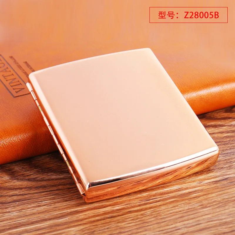 

Cigarette Case Personalized Creative 20 Sticks with Rubber Band Gift Box Brown Case Holder Stainless steel Holds Cigarette
