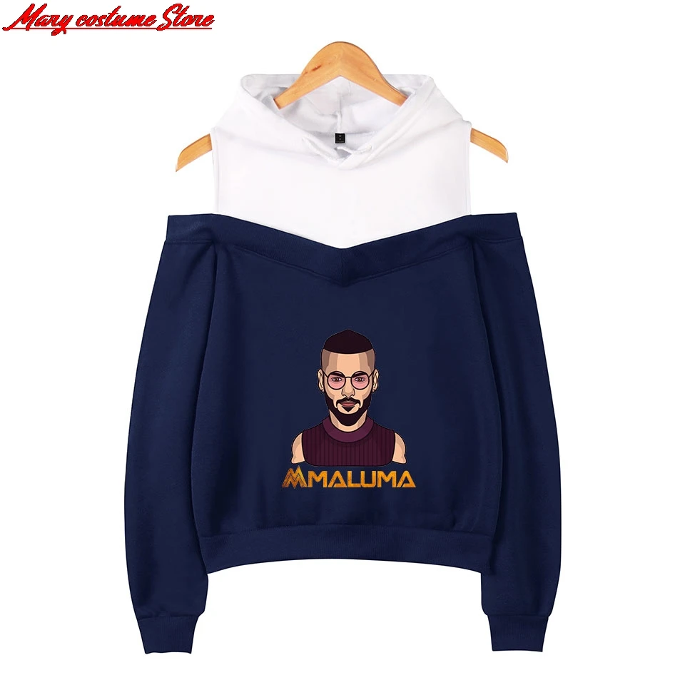 Maluma 2D толстовка с открытыми плечами Женская толстовка с капюшоном Горячая Повседневная одежда модные женские толстовки для отдыха