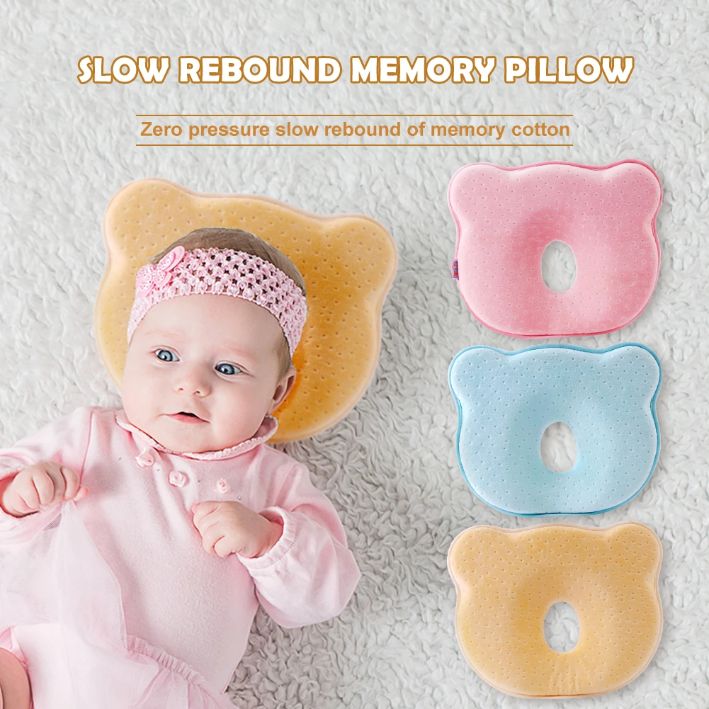 Newborn Baby Pillow Prevent Flat Head Nursing Shaping Pillow Memory Cotton Filler Sleep Support Bedding Sleep Head Positioner bed comforters