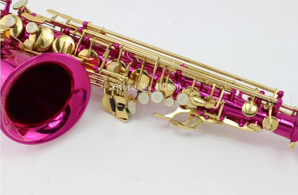 Beautiful MARGEWATE Rosered Plated Alto Saxophone for Beginner E flat Sax with Case Good Condition Free Shipping