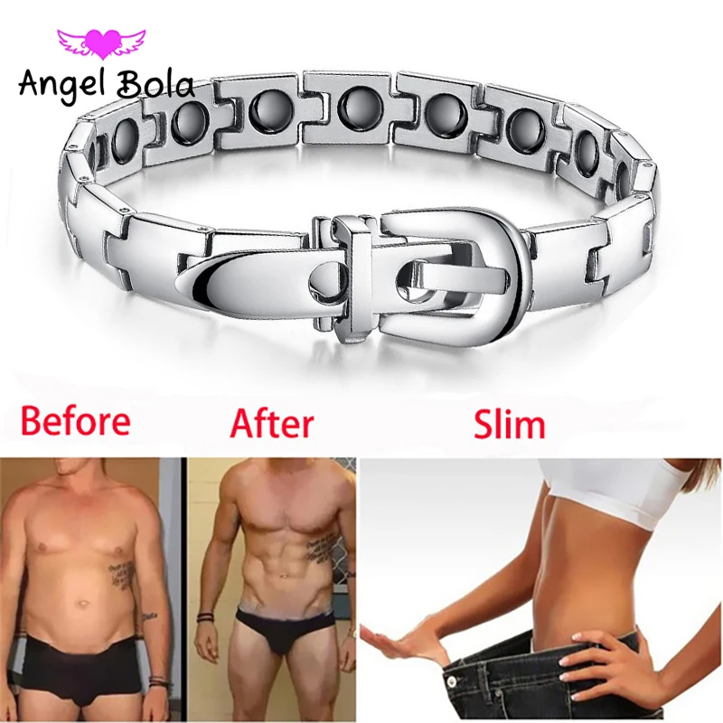Для женщин потеря веса Магнитный Био энергия мужчины один ряд здоровья магнитный Серебряный турмалин браслет ювелирные изделия продукт для похудения