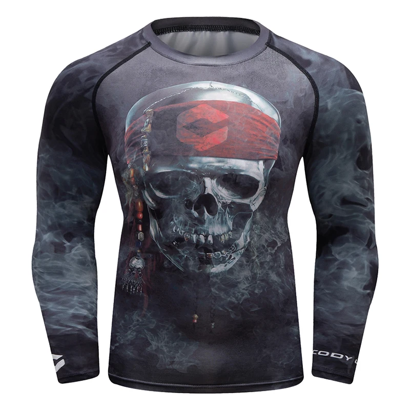 Фабрика Cody Lundin цифровая печать с длинным рукавом черепа Rashguard дизайн на заказ ваш
