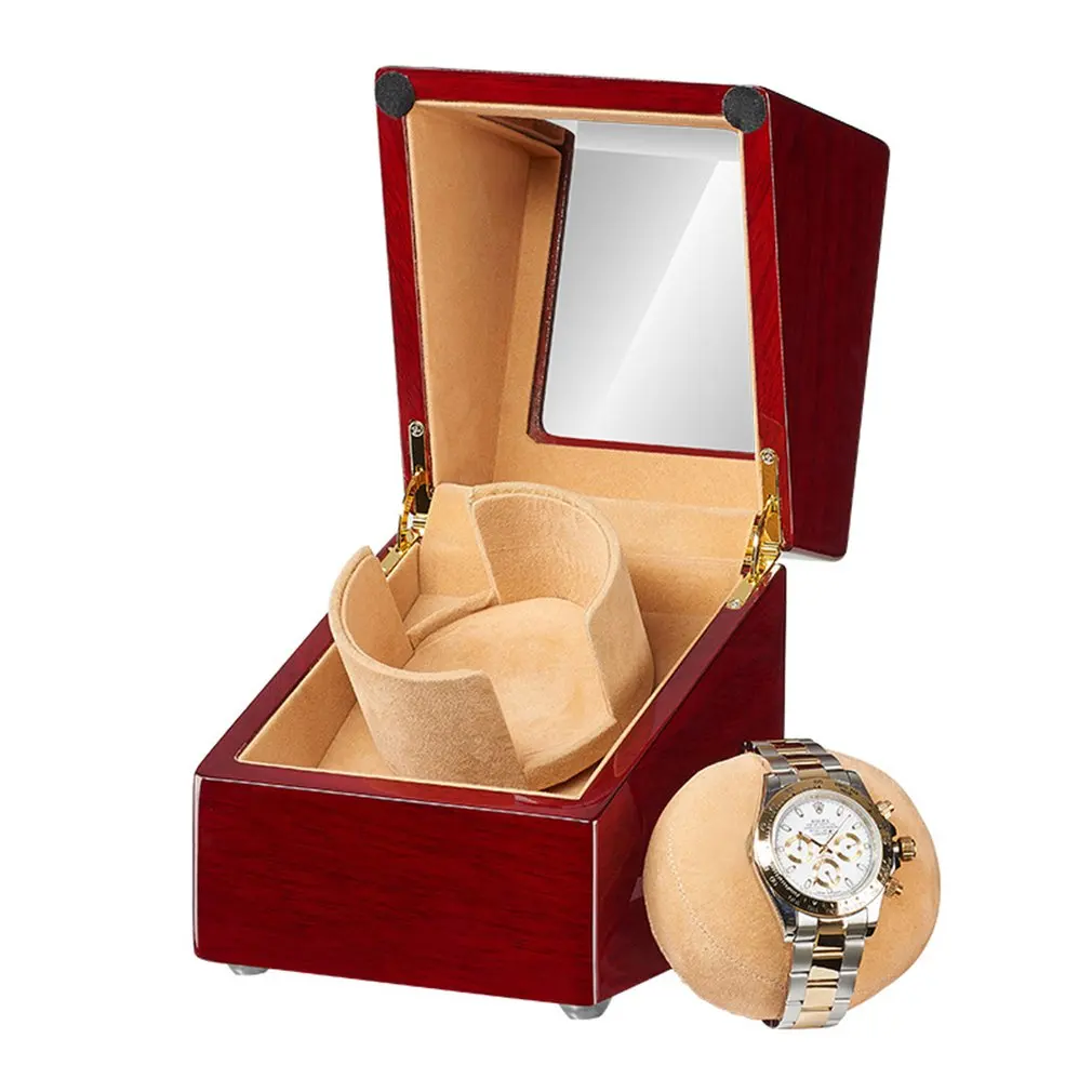

Portable Repair Single Watch Winder With Quiet Motor Wooden Storage Box Practical Automatic Watches 4 Rotation Mode Professional