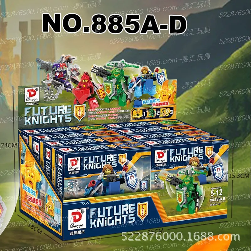 D бренд 885 A-D Future Element Knights Mech 4-Merlok Nexo сборные строительные блоки игрушки
