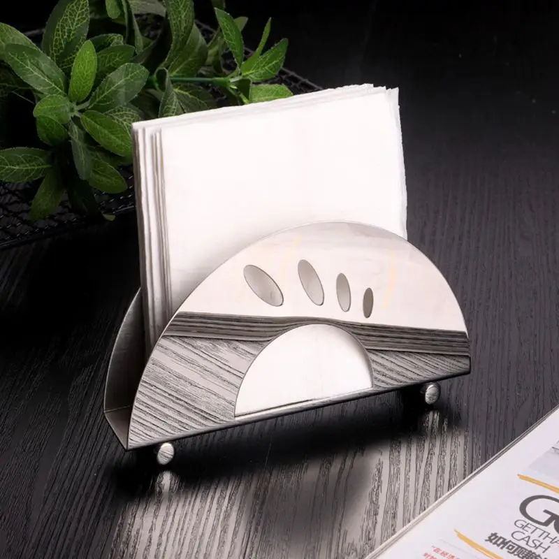 

Stainless Steel Napkin Holder Vertical Decorative Tissue Rack Box Paper Serviette Dispenser for Dining Table Kitchen Counter