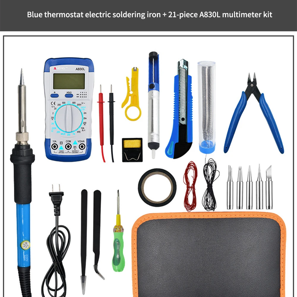 

A830L Multimeter Electric Soldering Iron Set 23-piece Set Adjustable Temperature Soldering Iron 60W Household Soldering Iron Set