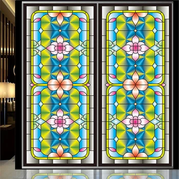 

Opaque Window Stickers Custom Size Static Cling Reusable Water-Proof Colorful Stained Window Color Lump Home-Decor 50cmx100cm