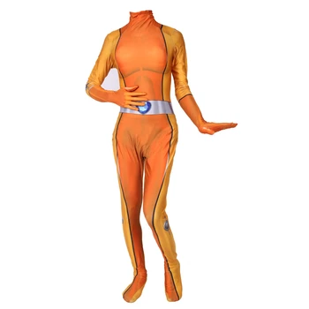 

Adult Kids Totally Spies Alexandra Costume Jumpsuit Superhero Zentai Bodysuit Lycra Tights Women Halloween Carnival Outfit Suit