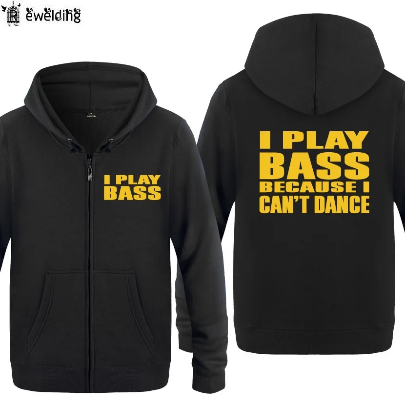 

Zipper Hoodies Men I Play Bass Becuase I Cant Dance Mens Hoodie Music Guitar Hip Hop Fleece Long Sleeve Men's Jacket Sweatshirt