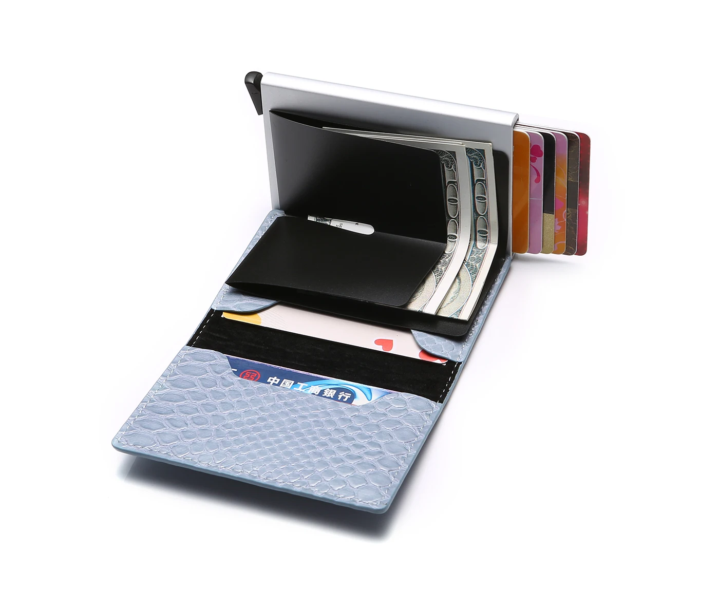 RFID ID держатель для карт из искусственной кожи высокого качества чемодан бумажник для карт алюминиевая коробка тонкий мини бизнес держатель для карт карта мужской кошелек