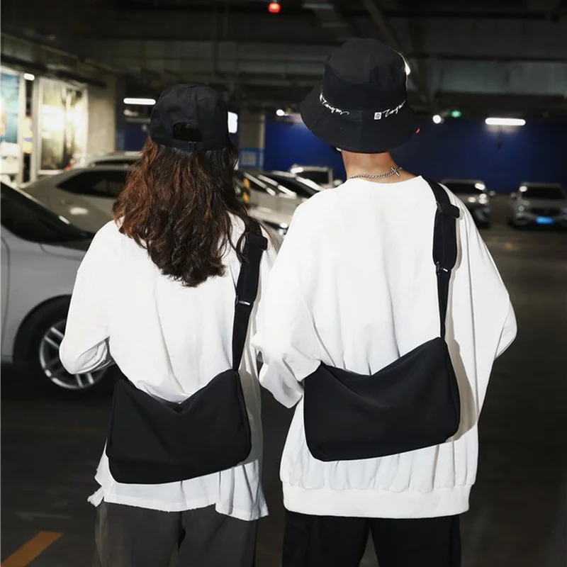 Холщовая женская сумка через плечо в стиле хип-хоп сумки-мессенджеры унисекс