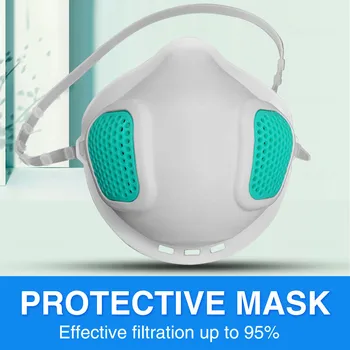 

Adults Reutilizable Protective Mask + Replaceable Filters Soft Safety Breathable Mouth Face Masks Anti Air pollution Dust PM2.5
