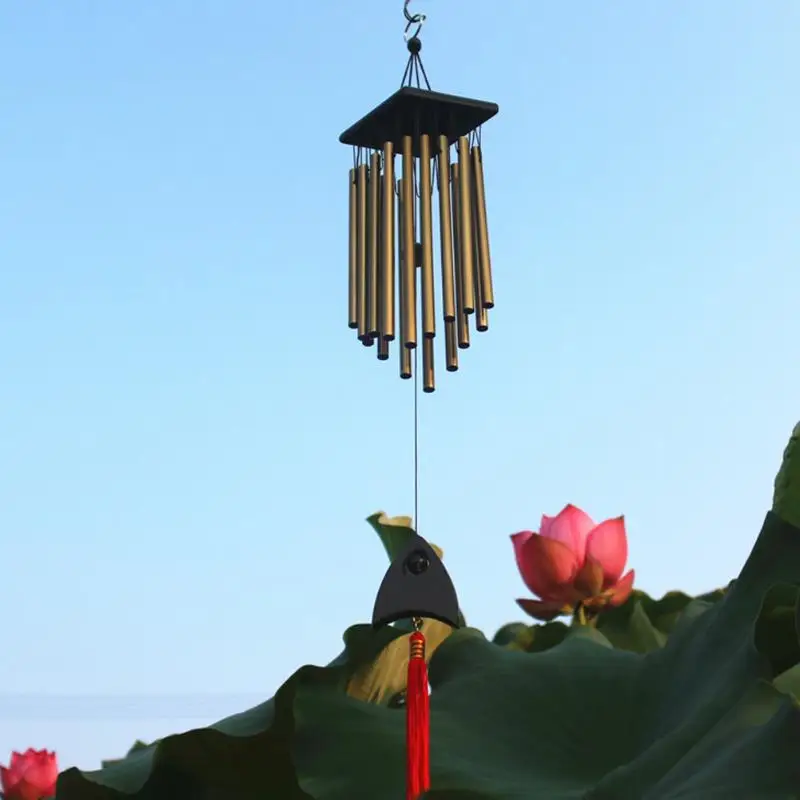Outdoor Living Wind Chimes Yard Garden Tubes Bells Copper 16 Tubes