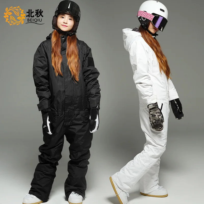 Adult One-piece Ski Suit White Men's And Women's Single Double Plate Deconstructable Anorak Pant Suit Waterproof Breathable Snow
