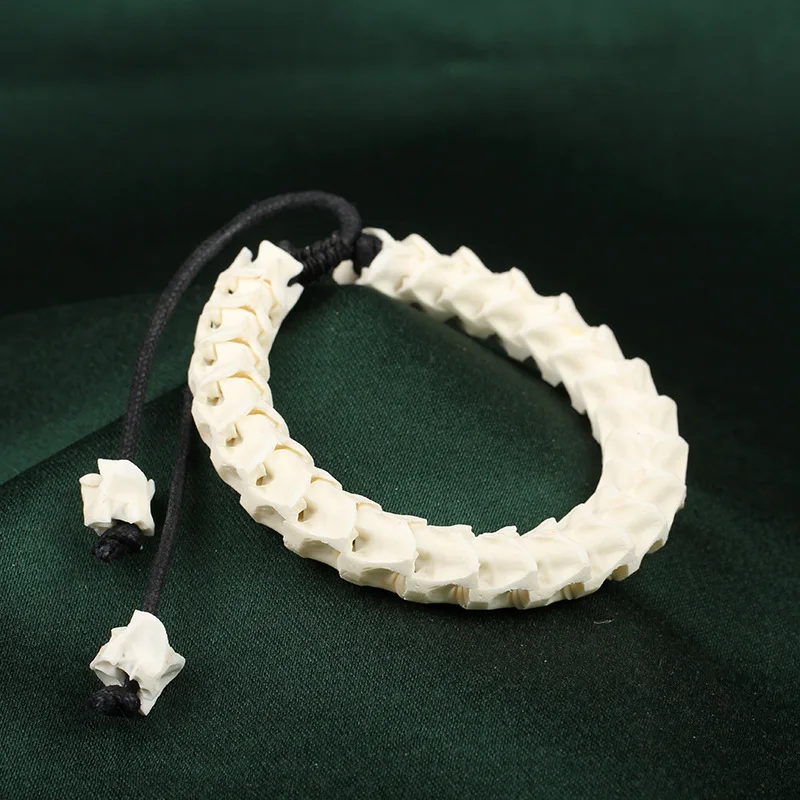 Настоящие натуральные змеиные кости браслет 8-15 мм амулет Будда бисером регулируемые нити энергетические ювелирные изделия для мужчин и женщин