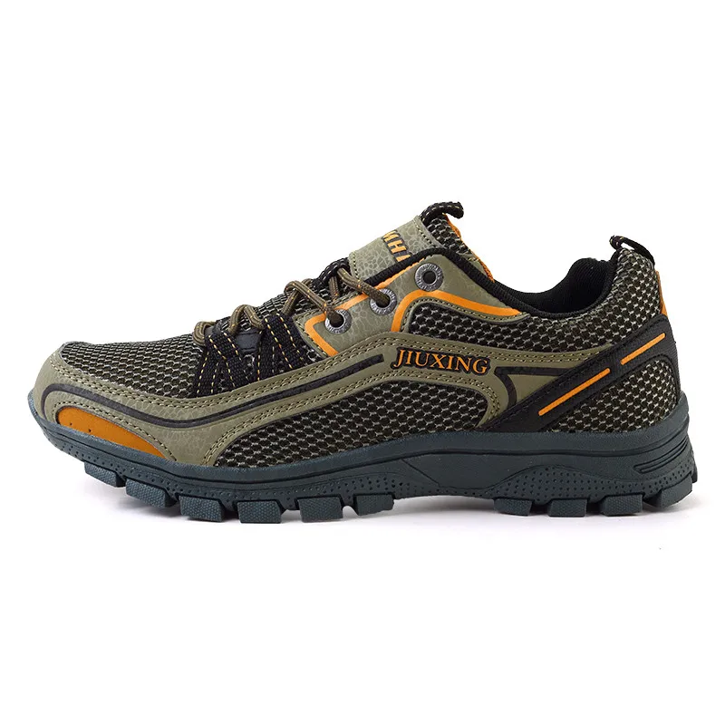 green HUMTTO Men Hiking Shoes Non Slip Trekking Shoes Breathable Sneakers Mountain Climbing Shoes Wear Resistant Camping Shoes Male - Цвет: green