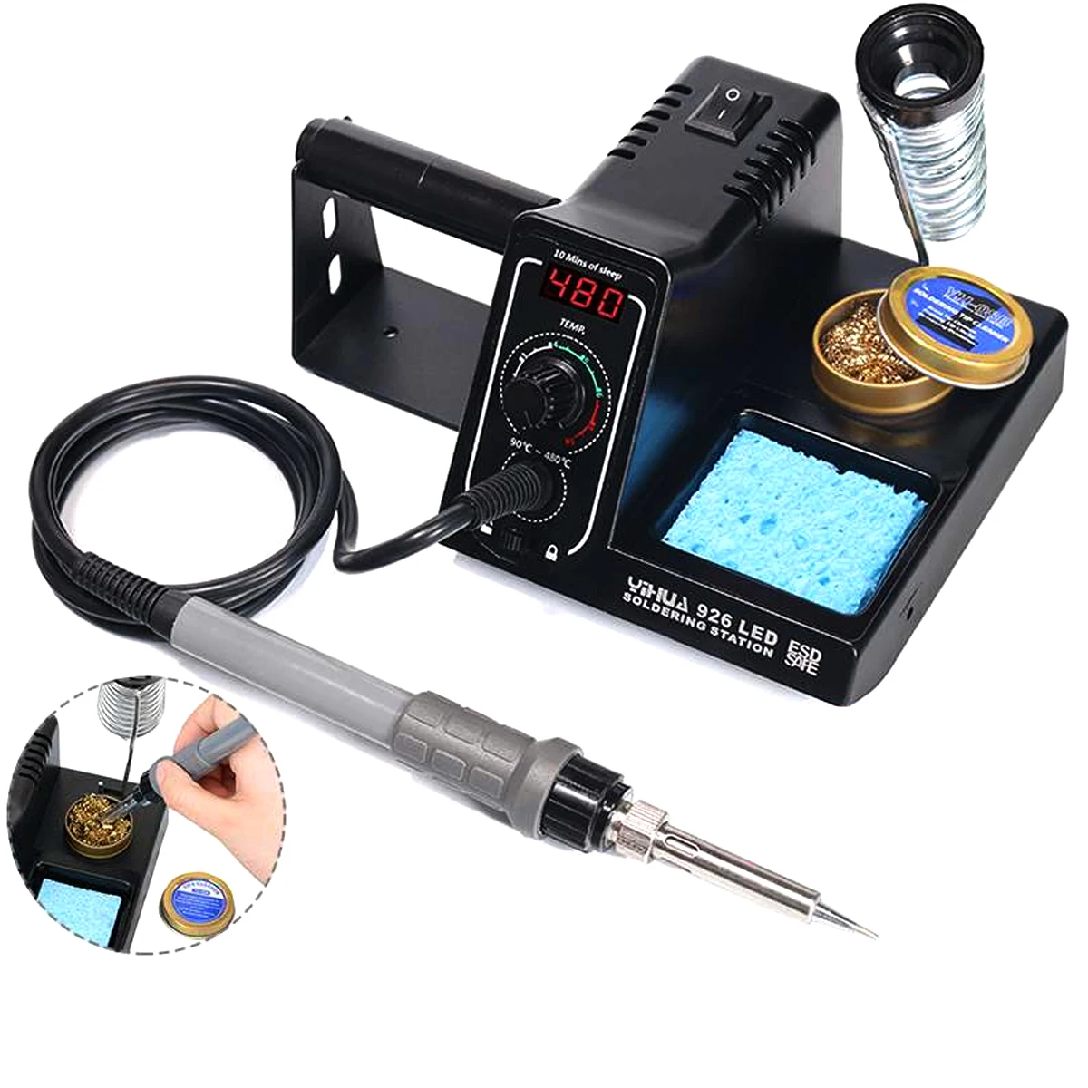

60W Adjustable Electric Soldering Iron Station 110V 220V Solder Rework 90-480 Celsius Temperature Soldering Station Iron