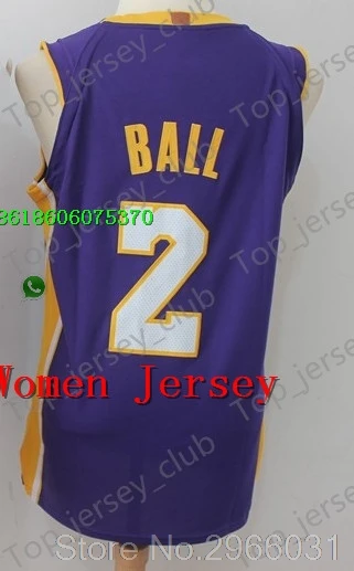 А+++ качество для взрослых женщин#23 Леброн Джеймс 2 Lonzo Ball 0 Kyle Kuzma 14 Брэндон Инграм Джерси Лос-Анжелес - Цвет: for Women