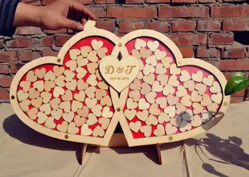 

Double Heart Wedding guest book Drop Box, Clear Guest Book, Clear Wedding Guest Book, Rustic Wedding Guest Book, Drop Box, Weddi