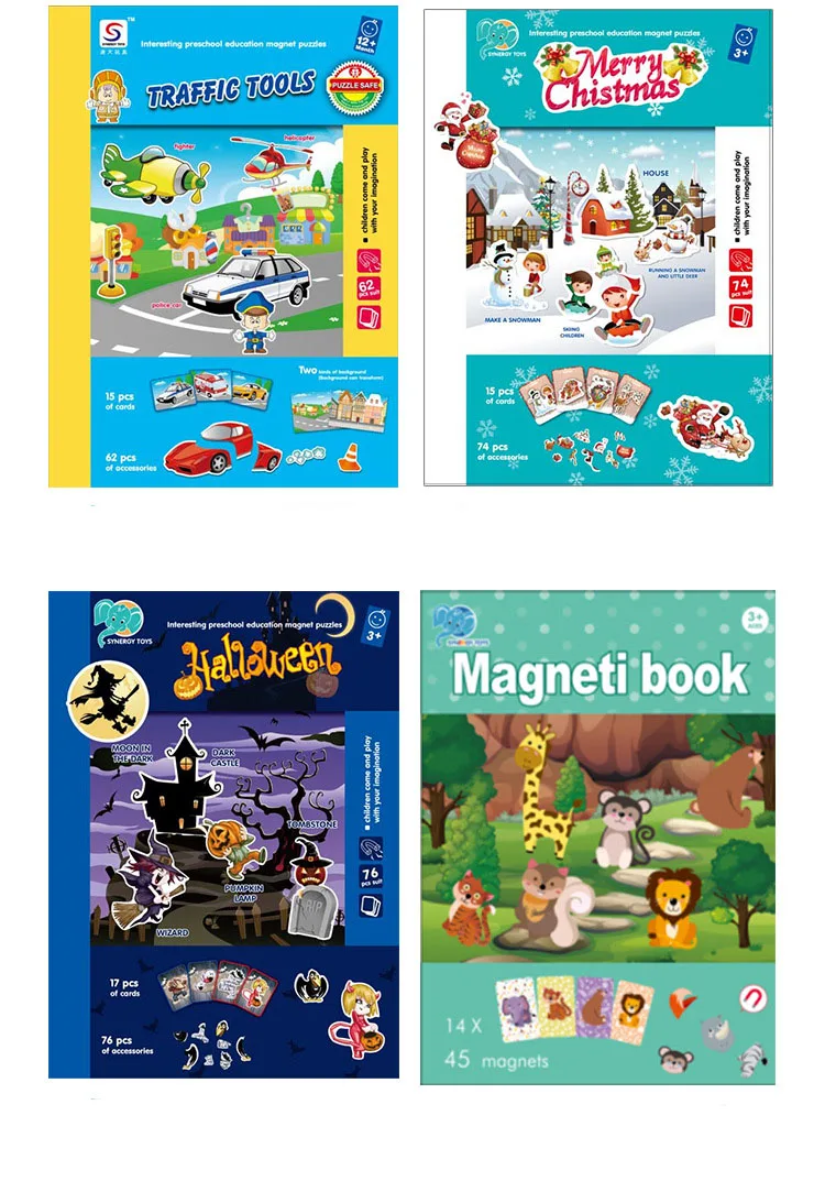 Магнитные игрушки-головоломки мультфильм дети 3D головоломка фигурка/автомобиль/цирк Рисунок доска развивающая игрушка