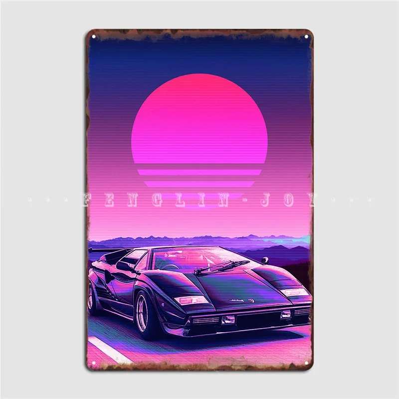 Countach Car Metal Sign Club Party Wall Platform Design Tin Sign Poster