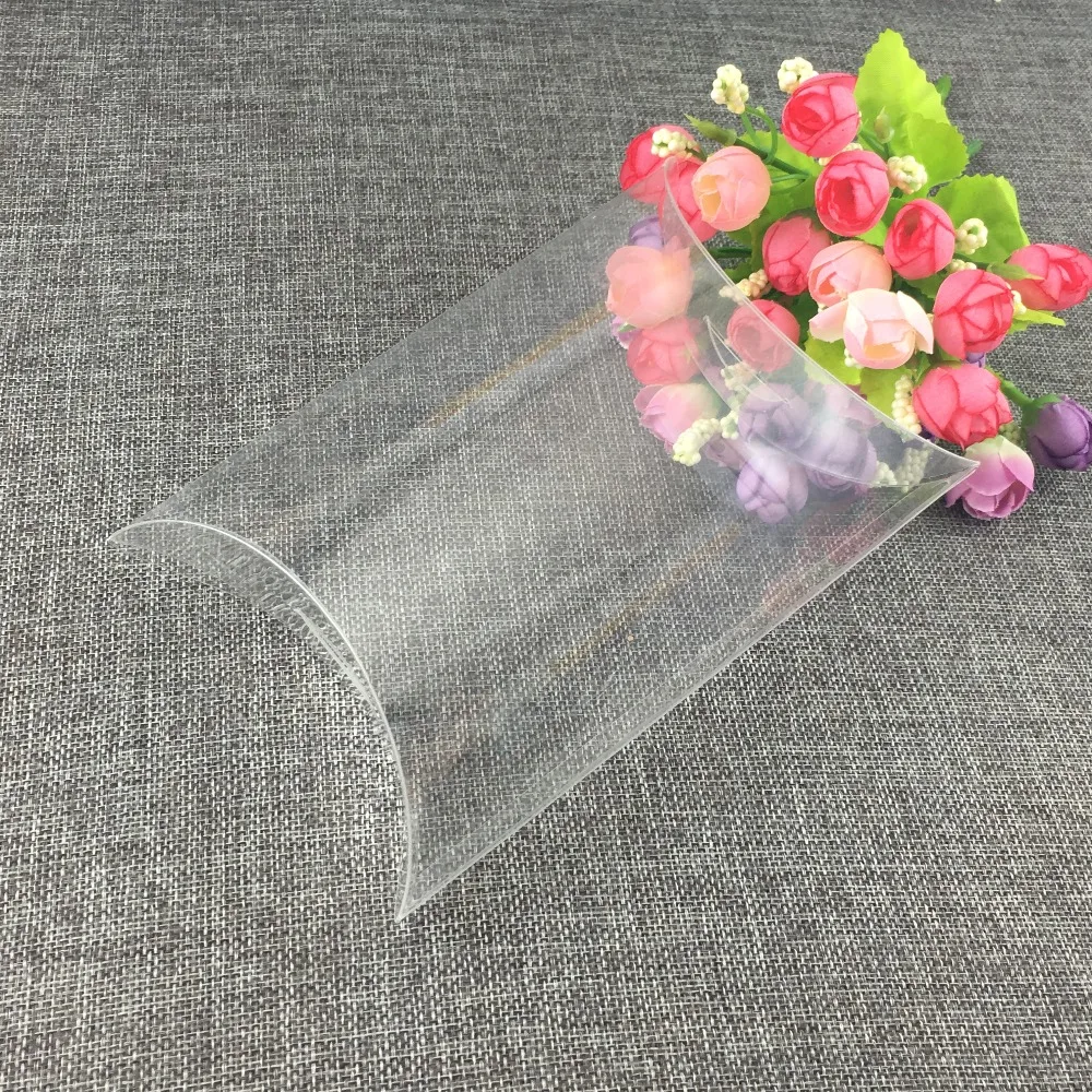 

2.5*10.5*21.5cm 50pcs New Style Clear PVC Pillow Box packaging Wedding Favor /Bridal Candy Gift Boxes Party Supplies souvenir