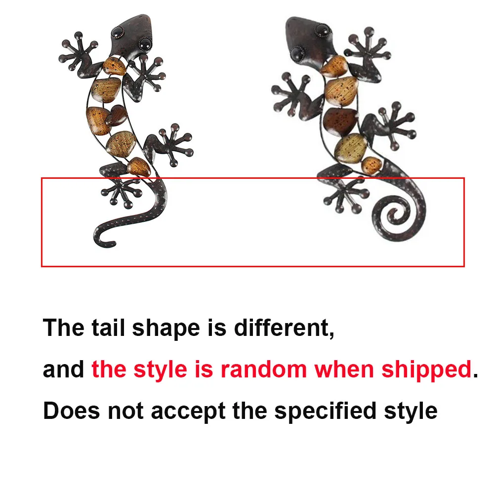Home Decor Metal Gecko Wall for Garden Decoration Outdoor Statues Accessories Sculptures and Animales Jardin