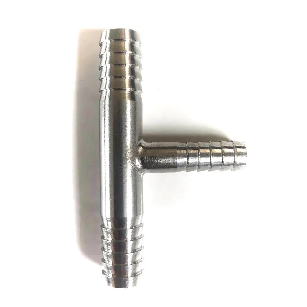 T-shape 304 stainless steel barbed tee Joint Home brewed BEER hose connection adapter American standard food grade material stainless steel tee joint