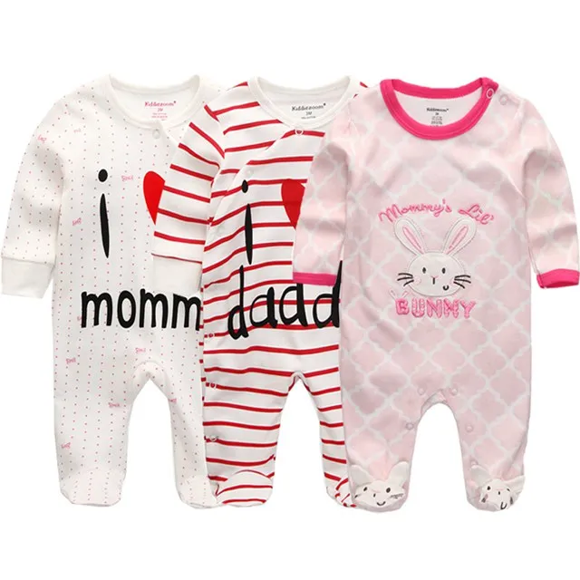 Детская зимняя одежда, детский комбинезон унисекс для новорожденных, 3 предмета, хлопковый стильный Детский костюм с длинными рукавами и круглым вырезом - Цвет: RFL3125