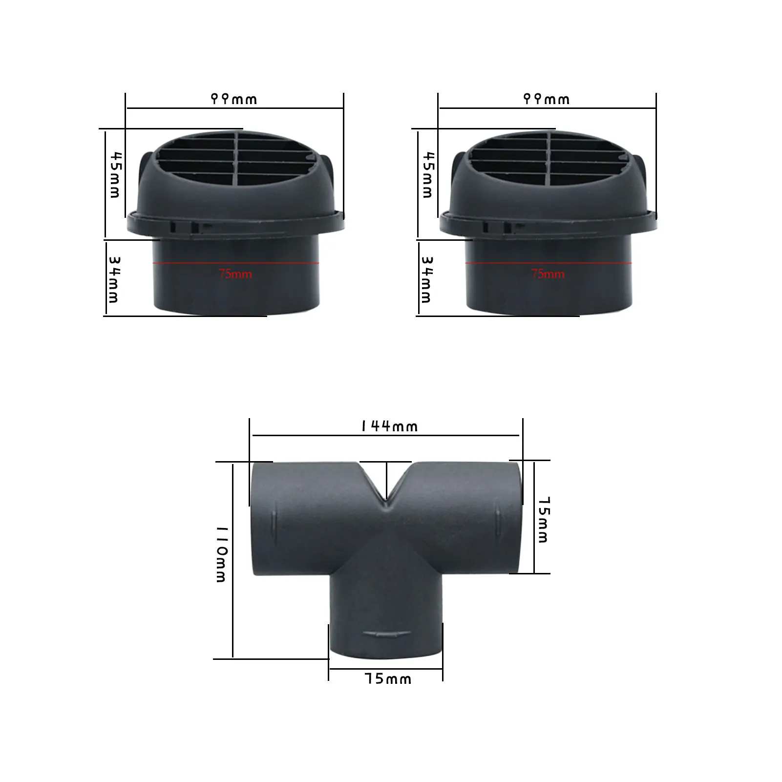 Heizungs rohr 75mm Auto Auto Heizung Rohrkanal t Typ y Warmluft auslass  Entlüftung schlauch klemmen für Heizung eingestellt für günstige -  AliExpress