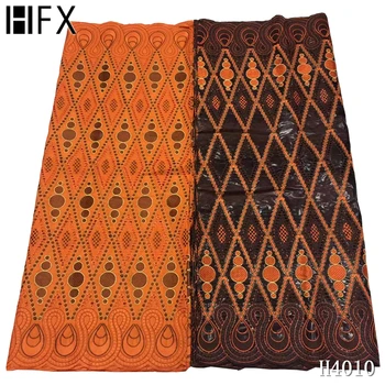 

HFX Swiss Voile Lace In Switzerland African Bazin Riche Fabric 2.5+2.5yards Bazin Brode Cotton Swiss Lace Fabric For Dress F4010