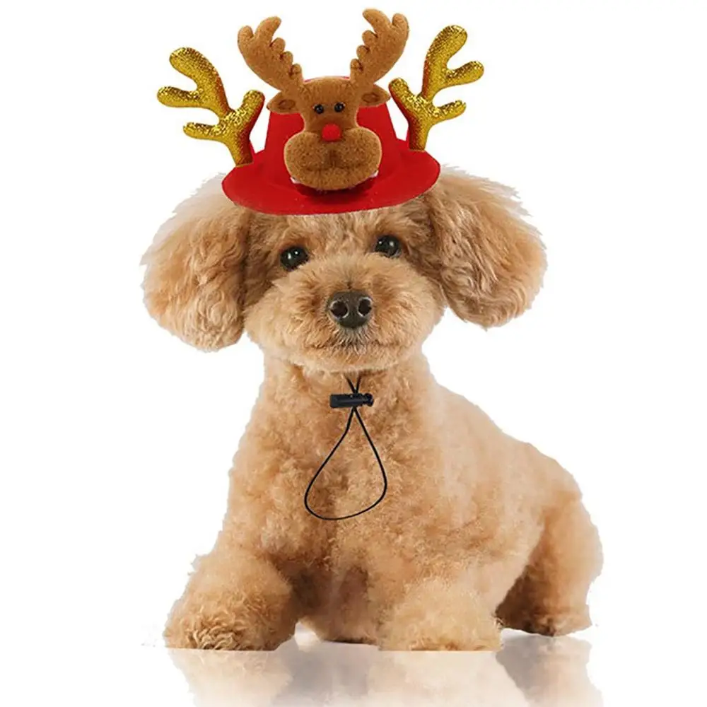 Christmas Hat Antler Hat Pet Christmas Costume for Small Pets Festive Decorative#2O09