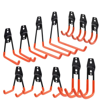 

Garage Hooks, 12-Pack Garage Storage Hooks & Hangers, Heavy Duty Wall Mount Garage Organizer, Tool Storage for Ladders, Bike, Ho
