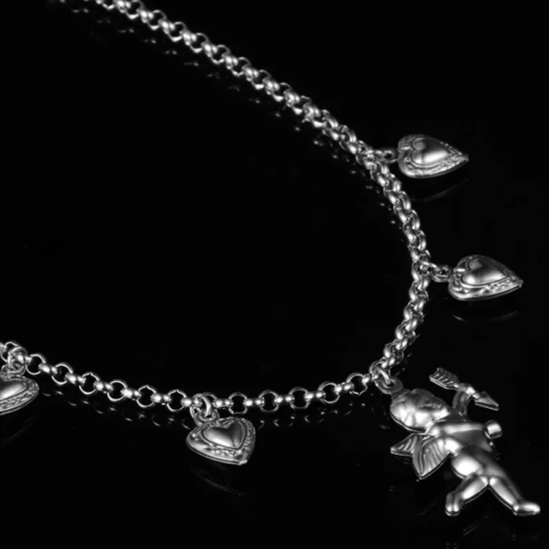 Женское колье с подвеской в виде сердца из нержавеющей стали|Ожерелья подвеской|